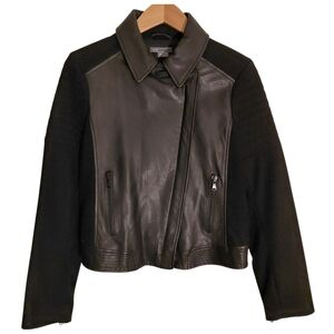 Vince Leather & Wool Moto Jacket